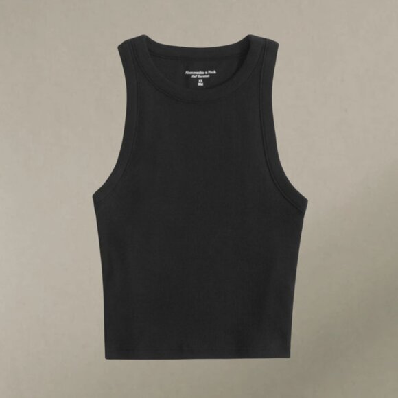 aerie Tops - High Neck Aerie Ribbed Crop Tank